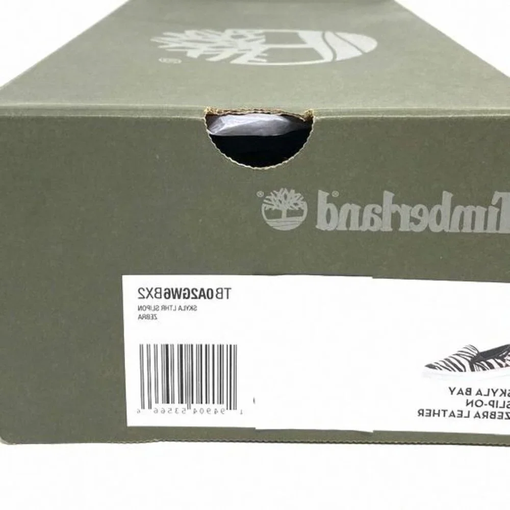 Timberland BX2 WOMEN SKYLA BAY SLIP ON ZEBRA LEATHER Black BX2 0A2GW6 TB White - Picture 11 of 11